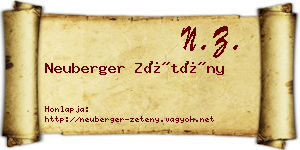 Neuberger Zétény névjegykártya
